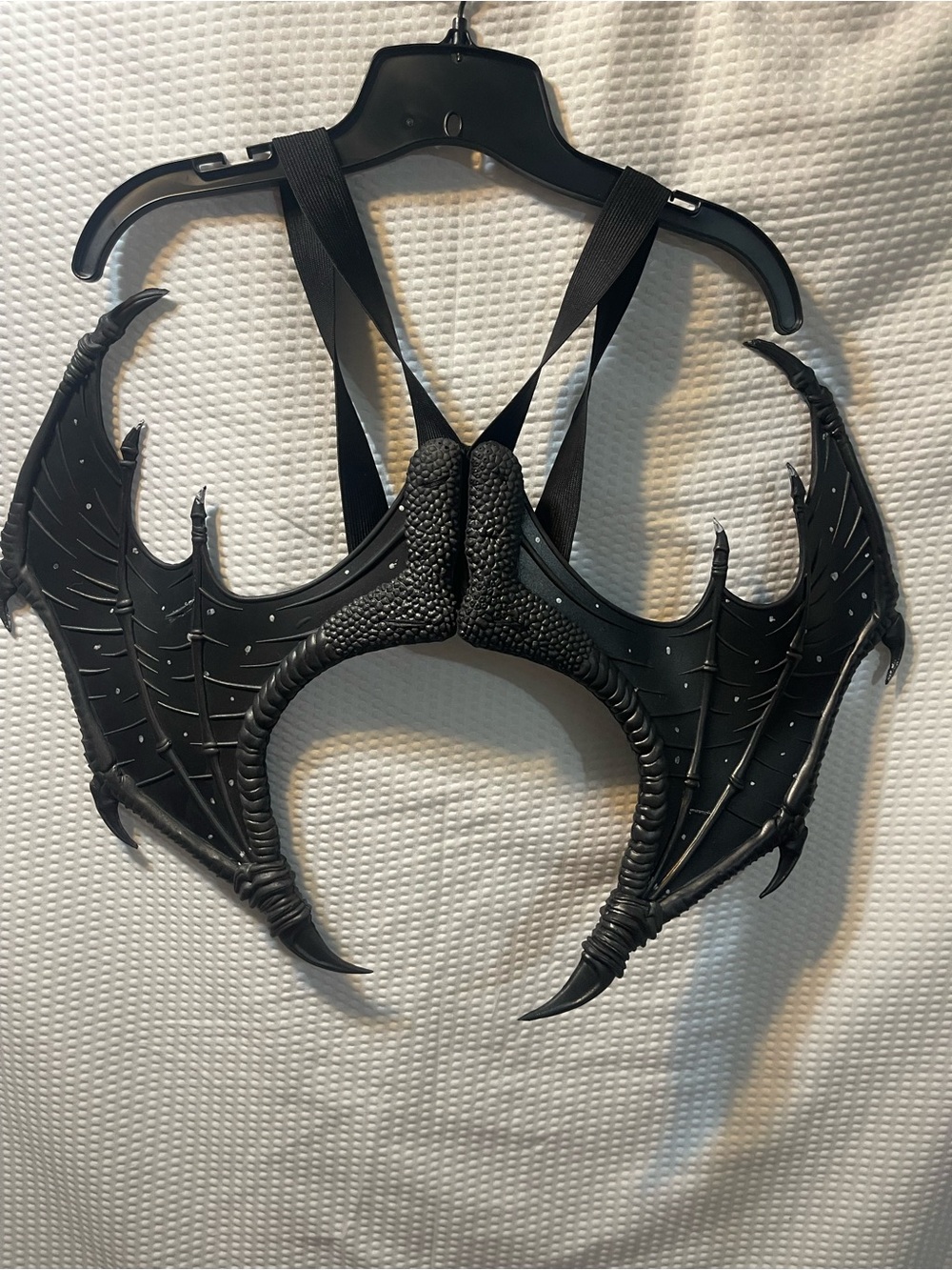 Black Dragon Wings Costume Accessory Adjustable Straps Halloween Cosplay Fantasy
